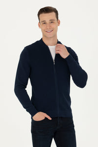 GILET BOMBER BLEU MARINE-1639181VR033