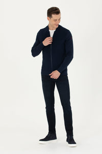 GILET BOMBER BLEU MARINE-1639181VR033