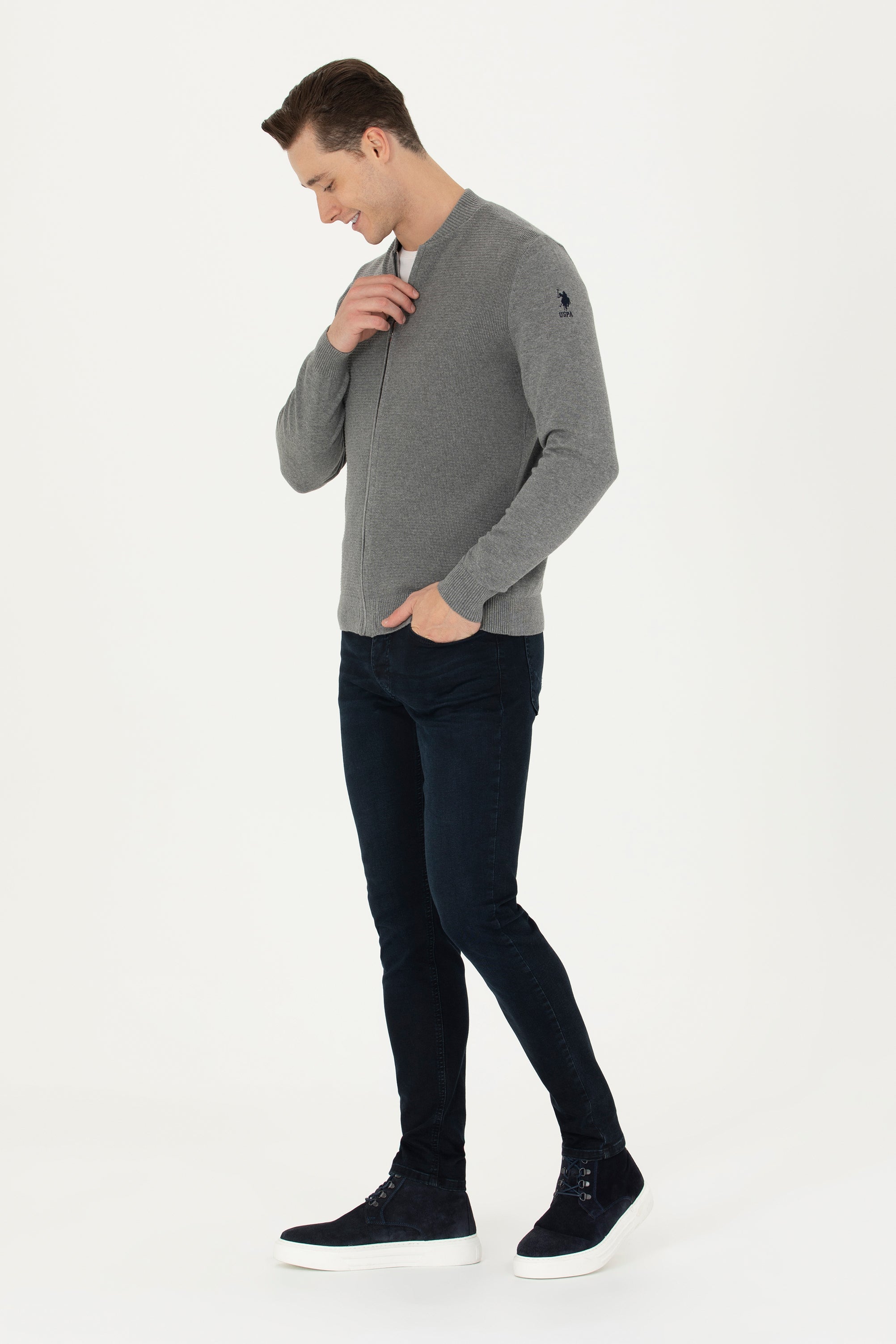 GILET BOMBER MELANGE GRIS-1639181VR086