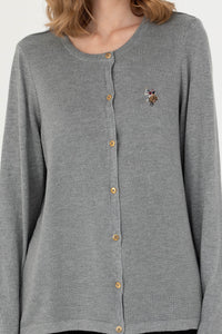 CARDIGAN FEMME CATINE MELANGE GREY