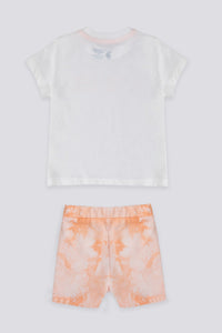 ENSEMBLE BEBE 02 PIECES WHITE-ORANGE