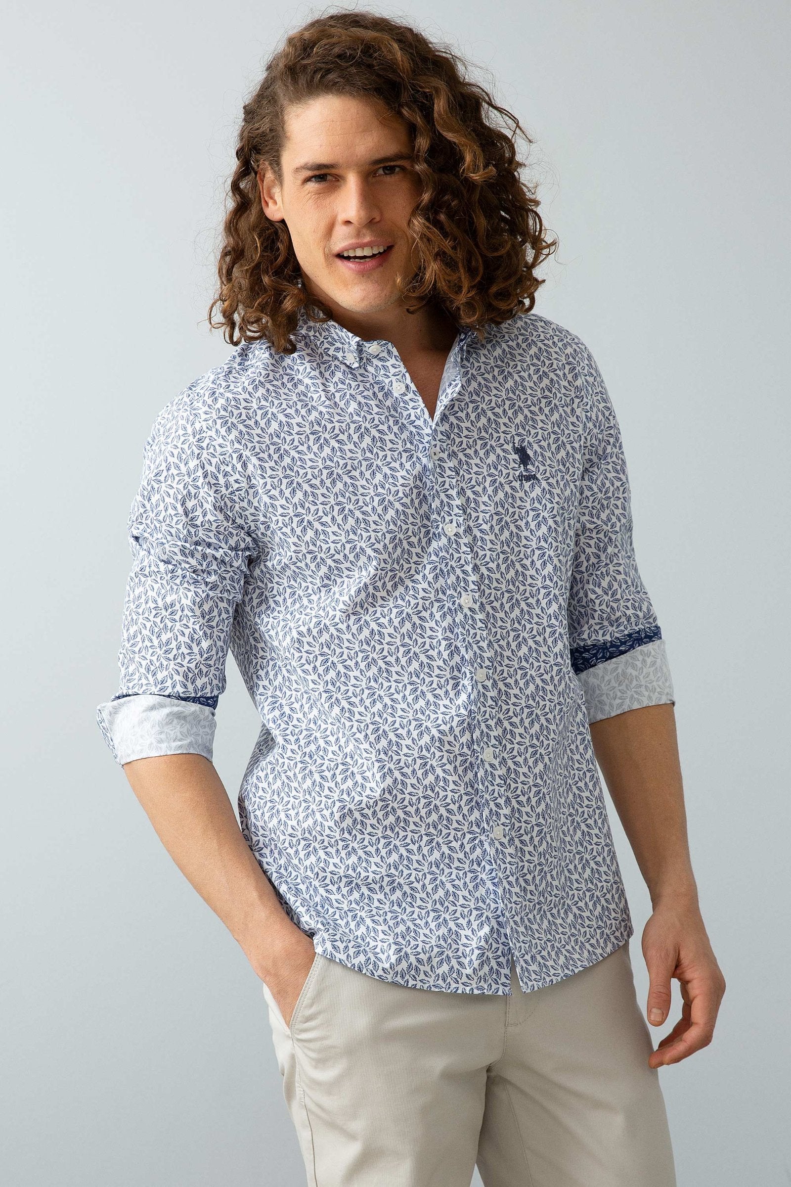 Chemise homme LEAF WHITE