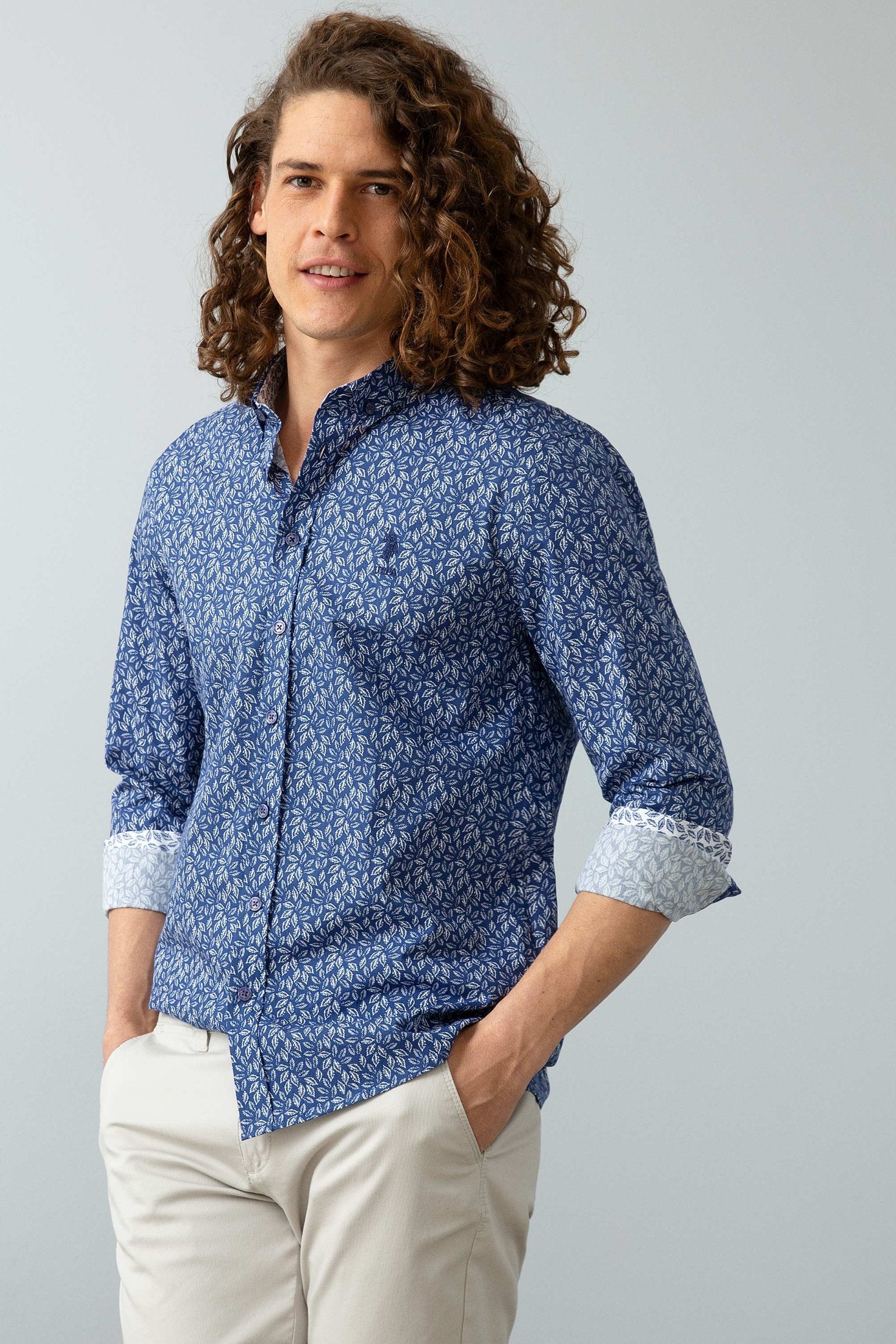 Chemise homme LEAF NAVY BLUE