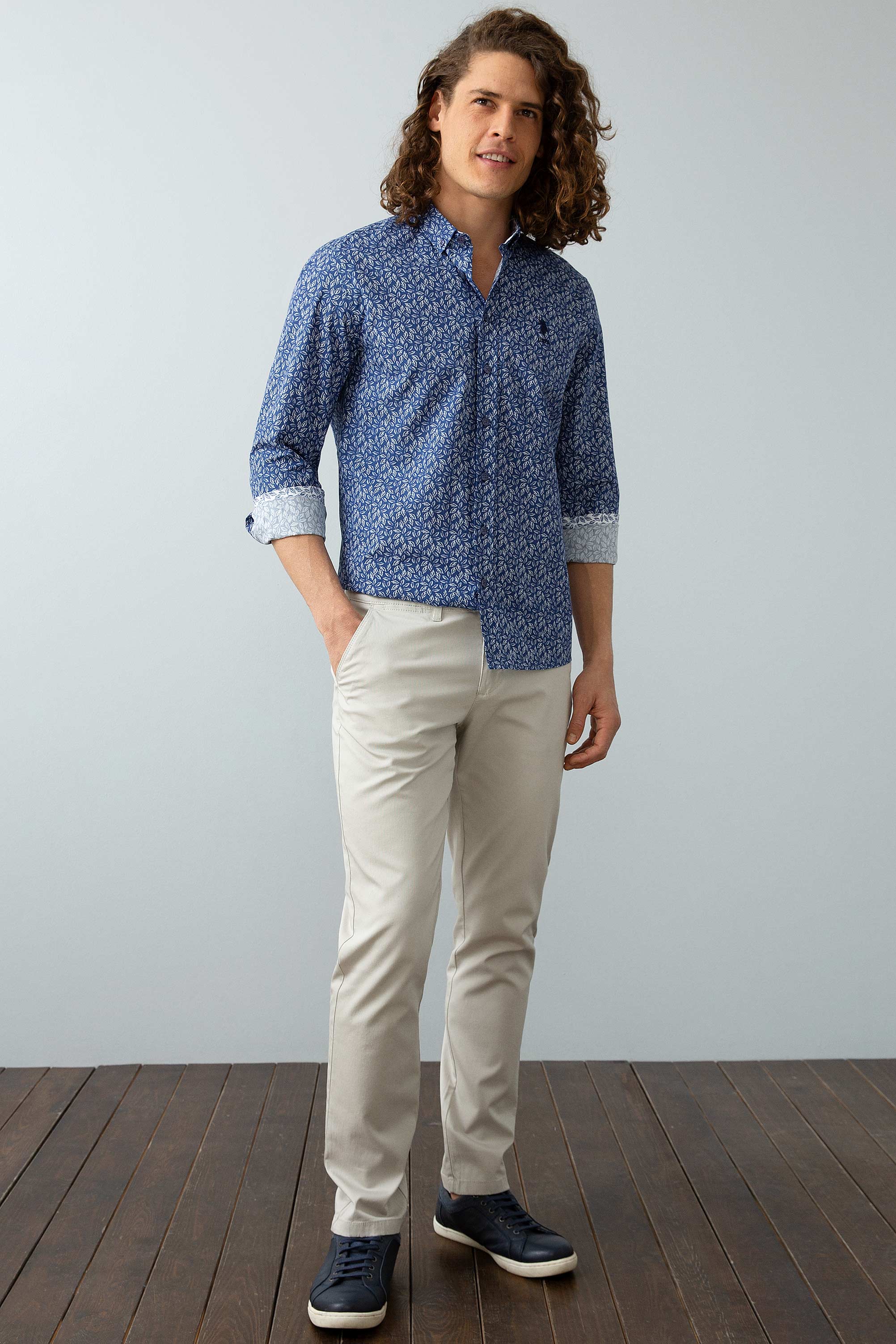 Chemise homme LEAF NAVY BLUE