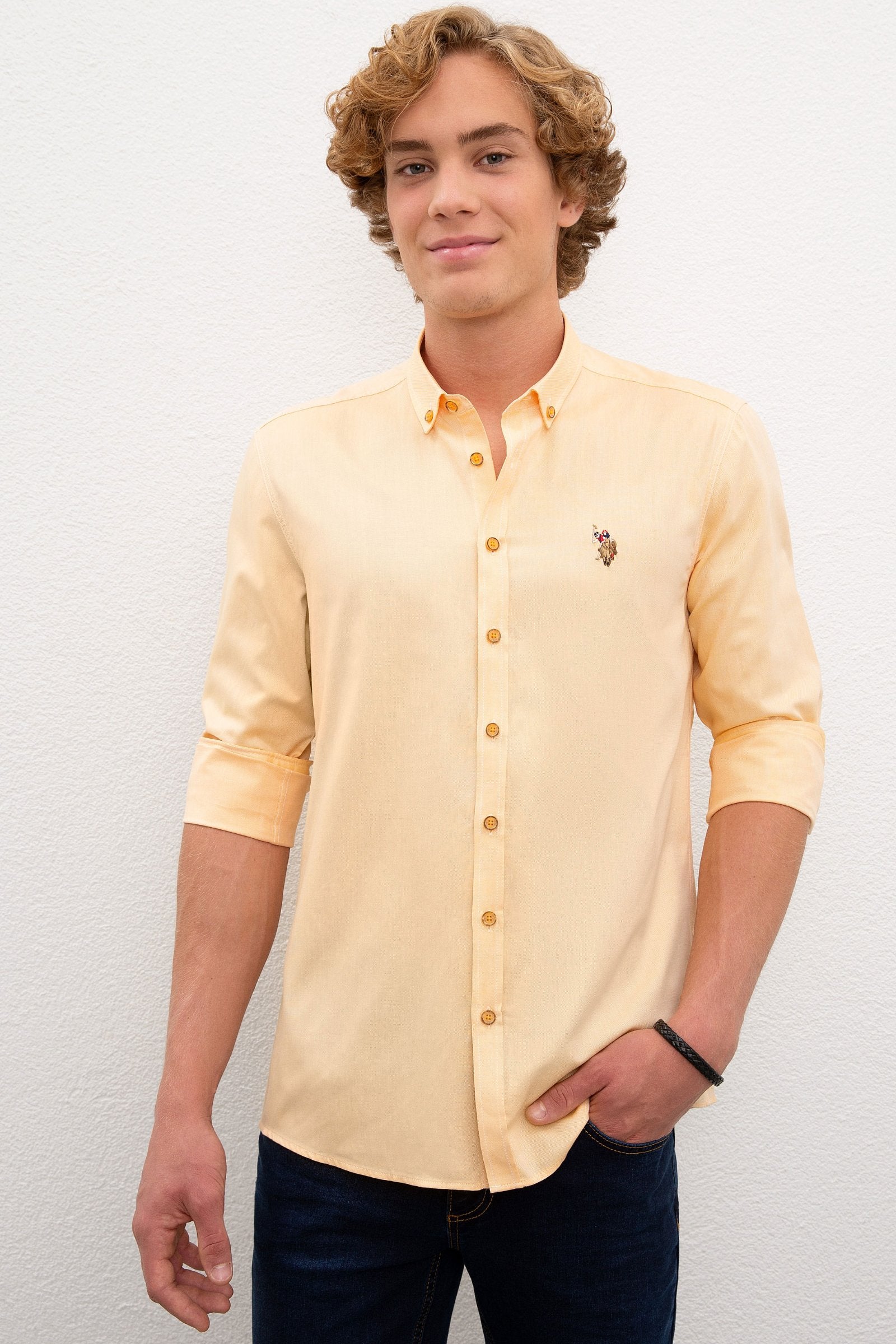 Chemise homme CEDCOLOR1 YELLOW FONCE