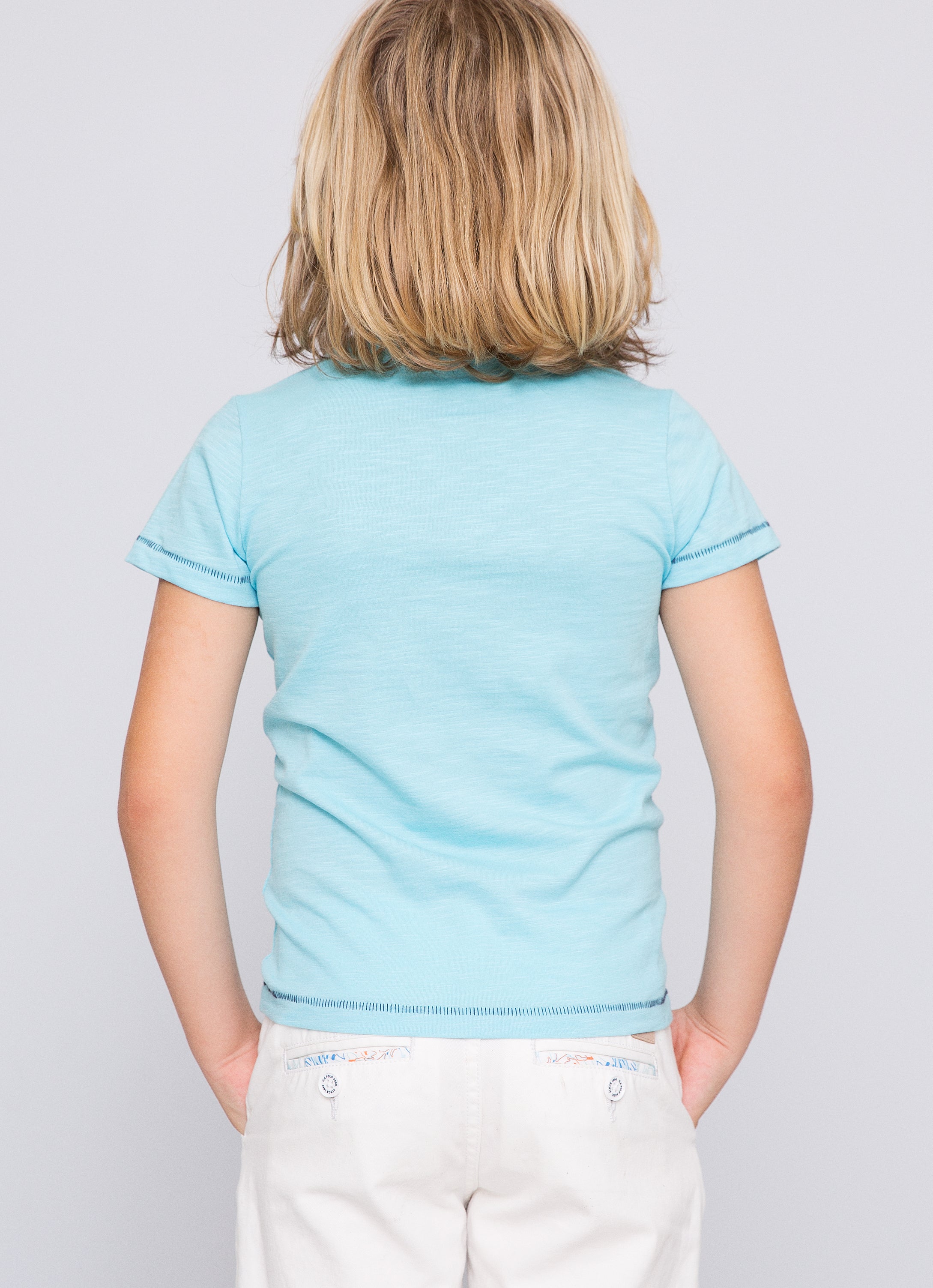 T-shirt garçon LUDO BLUE AQUA