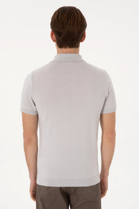 Knitted t-shirt RAHAL LIGHT GREY