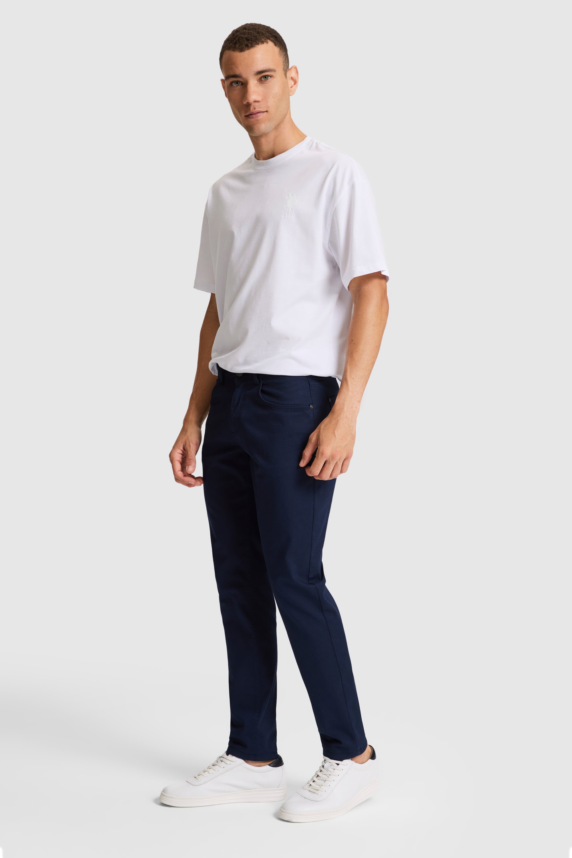 PANTALON CHINOS BASIC HOMME MICHES NAVY-BLUE