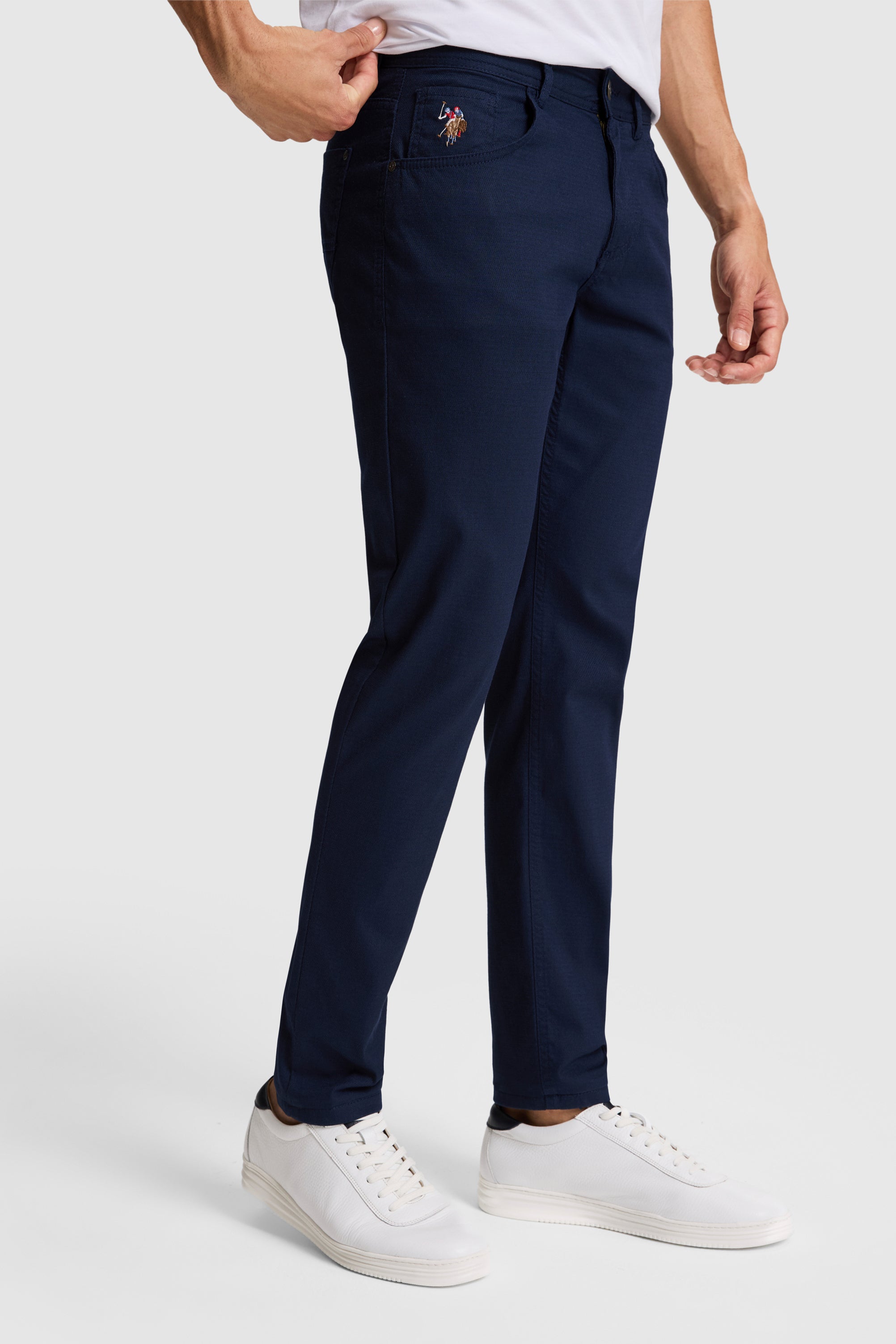 PANTALON CHINOS BASIC HOMME MICHES NAVY-BLUE