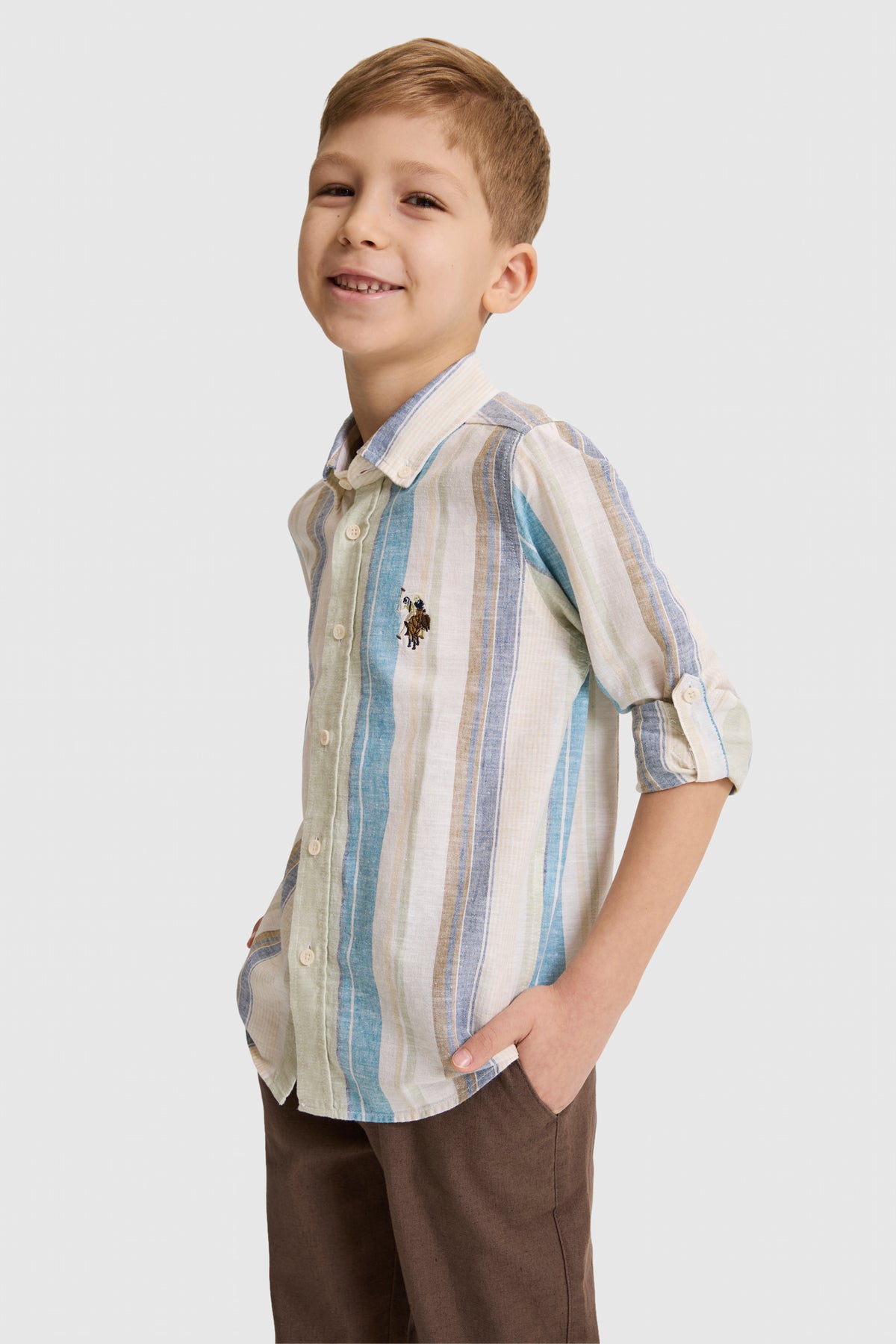 CHEMISE GARÇON LEBIKIDS BROWN CAMEL