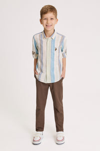 CHEMISE GARÇON LEBIKIDS BROWN CAMEL