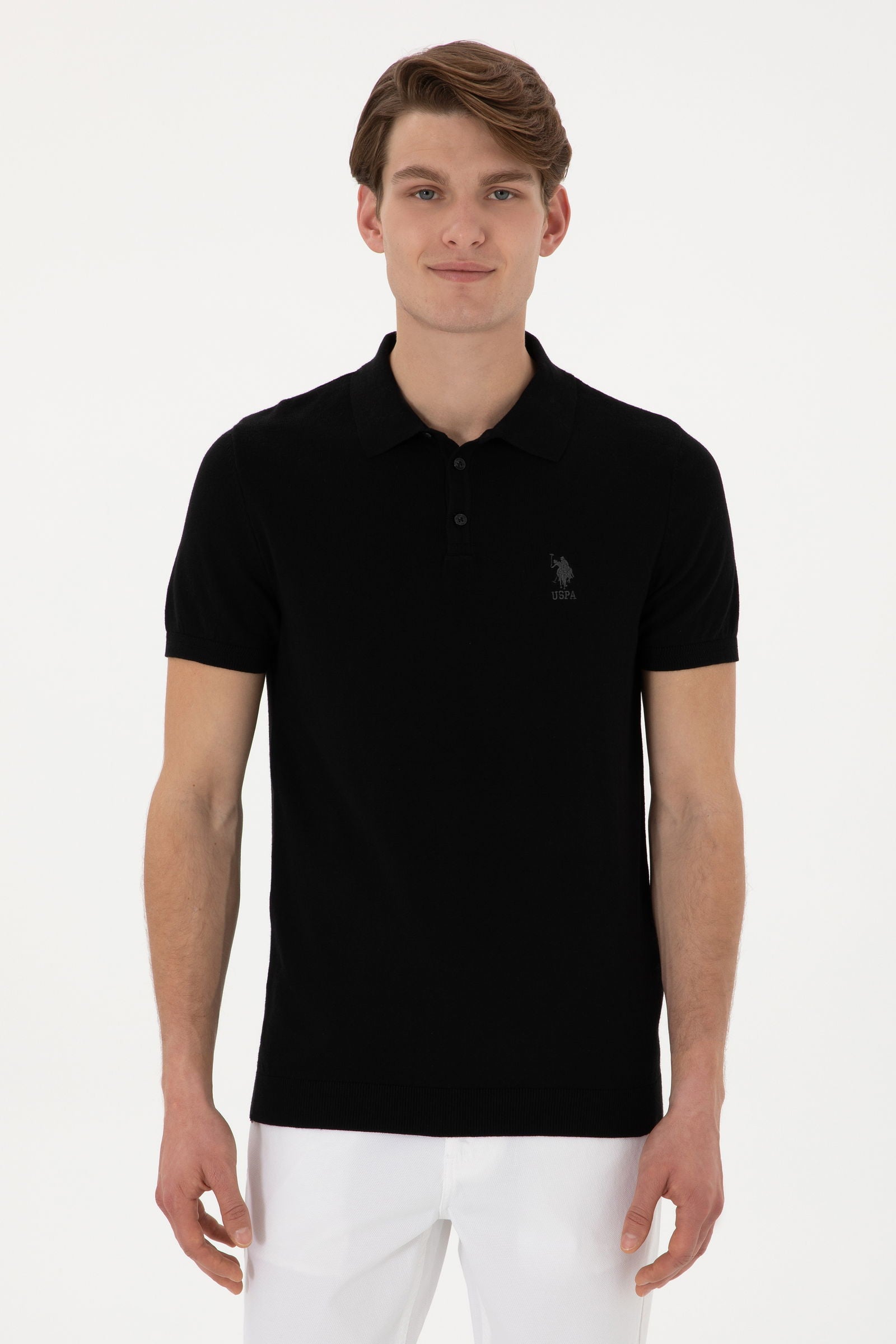 Knitted t-shirt RAHAL BLACK