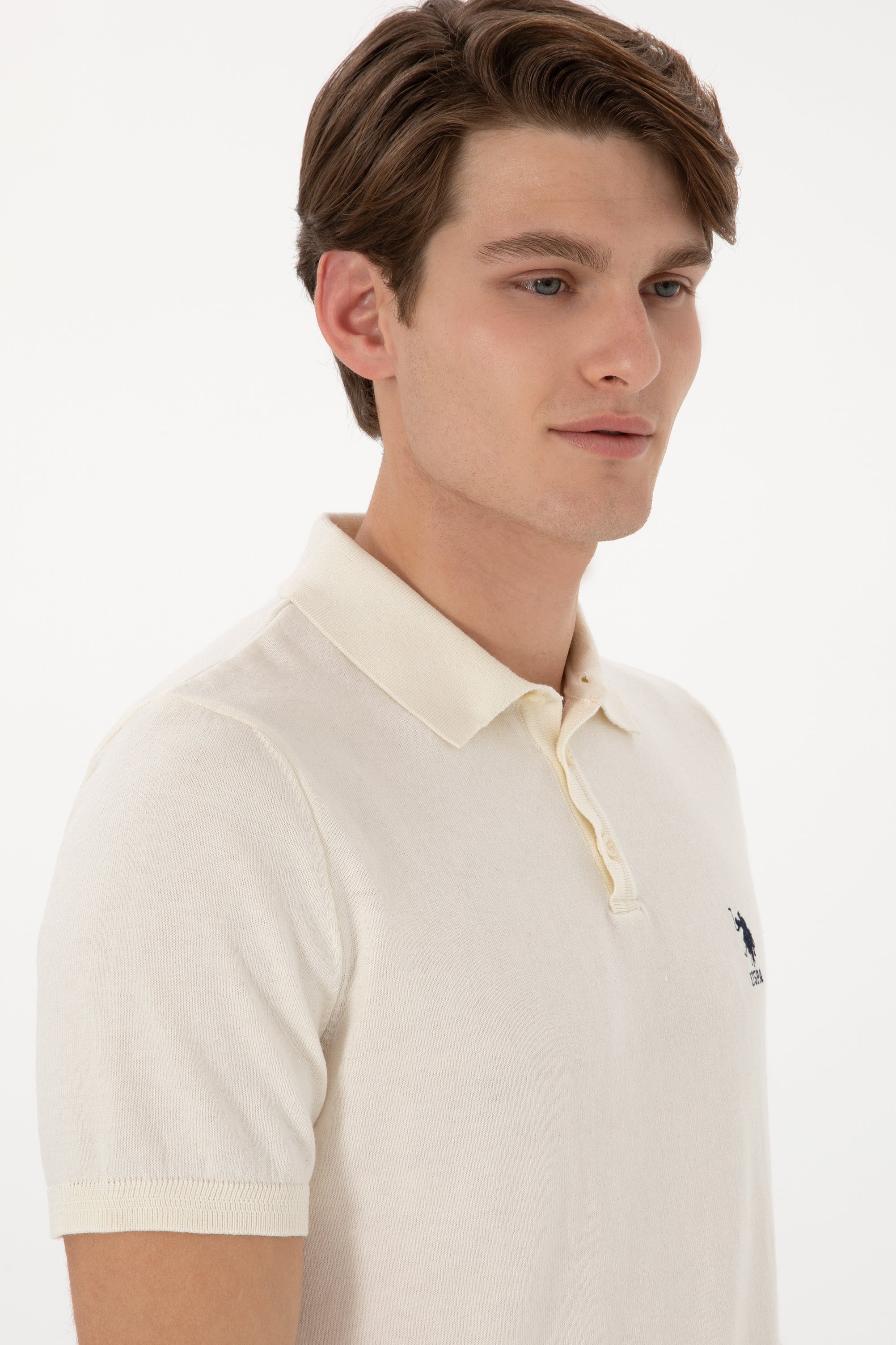 Knitted t-shirt RAHAL CREAM