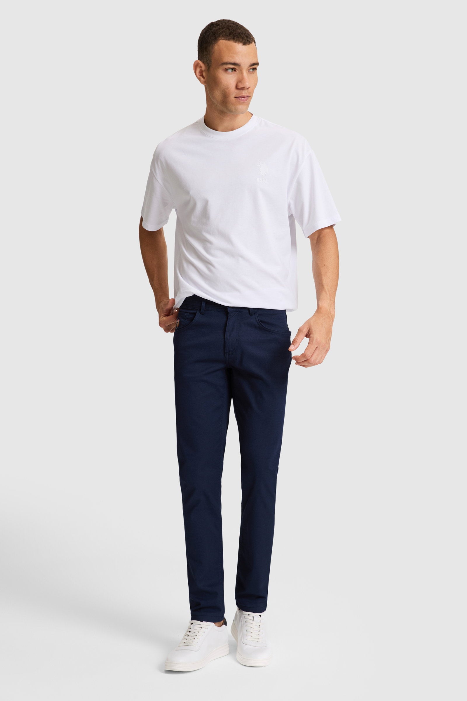 PANTALON CHINOS BASIC HOMME MICHES NAVY-BLUE