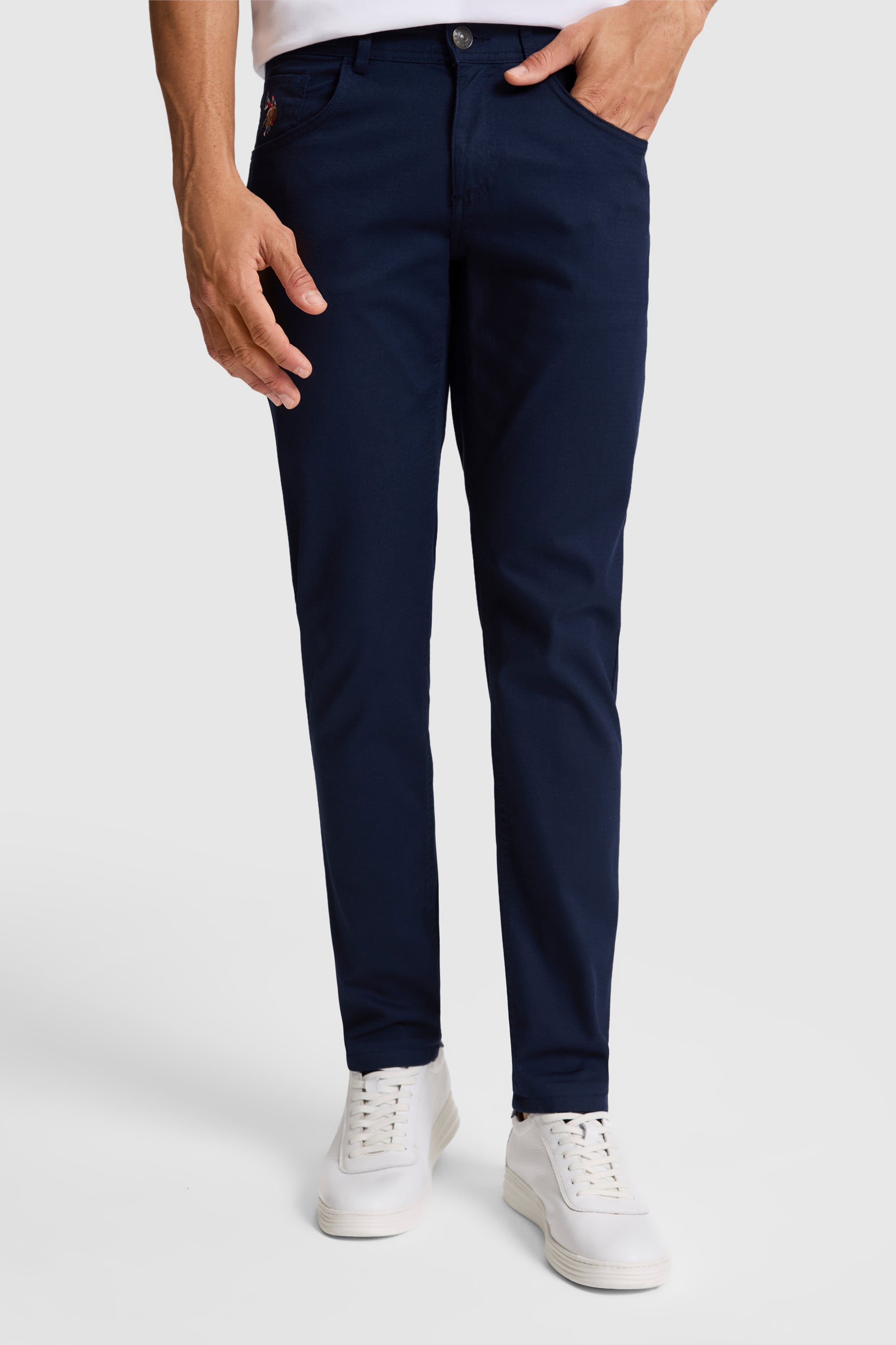 PANTALON CHINOS BASIC HOMME MICHES NAVY-BLUE
