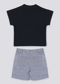 ENSEMBLE BEBE 02 PIECES BLEU GREY