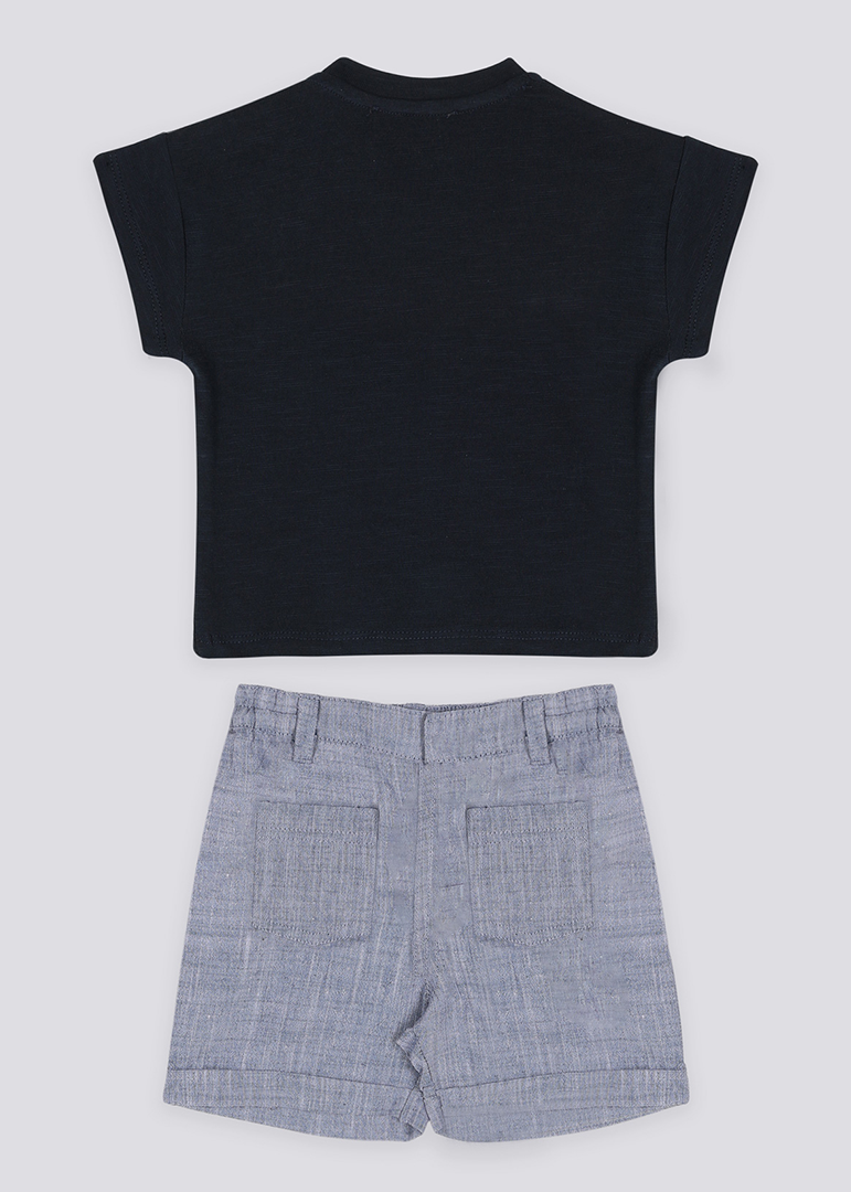 ENSEMBLE BEBE 02 PIECES BLEU GREY