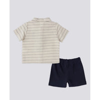 ENSEMBLE BEBE 02 PIECE CREME-BLUE