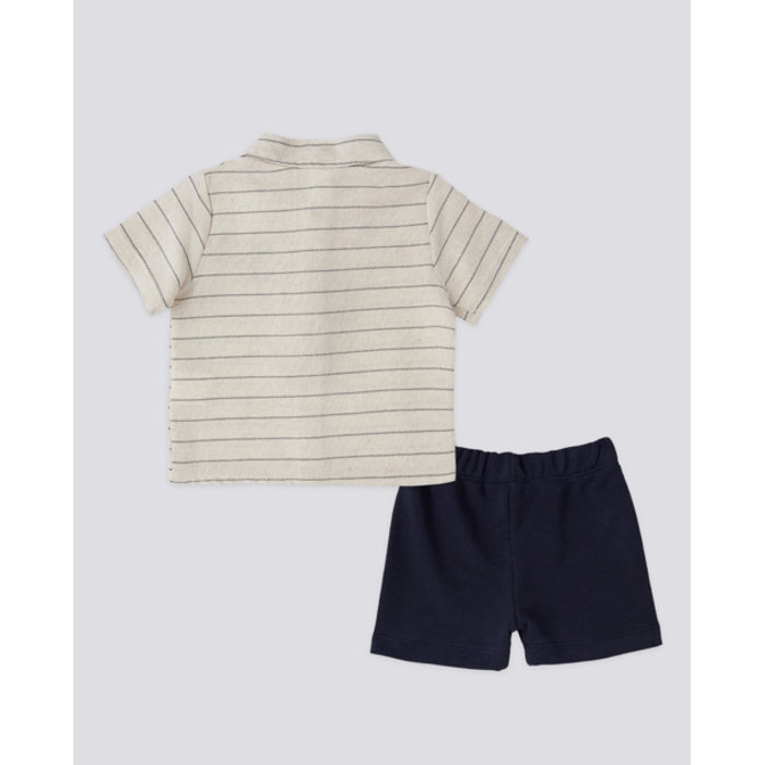 ENSEMBLE BEBE 02 PIECE CREME-BLUE