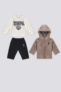 ENSEMBLE BEBE 03 PIECES POLAIRE BEIGE