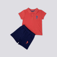 ENSEMBLE BEBE 02 PIECES ORANGE-BLUE