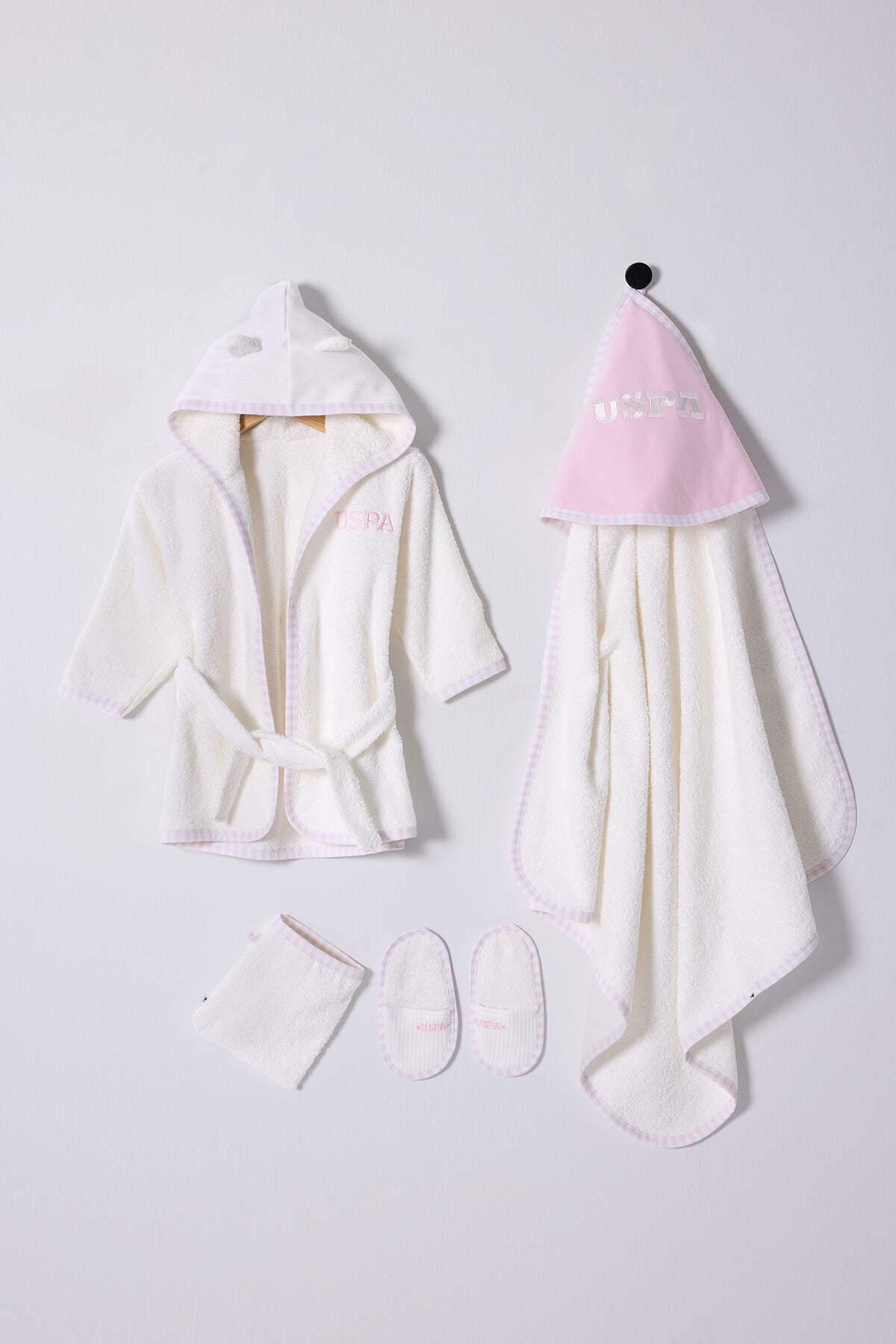 SORTIE DE BAIN BEBE U.S. POLO ASSN PINK
