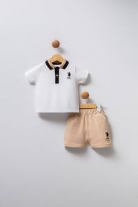 ENSEMBLE BEBE 02 PIECES WHITE-BEIGE