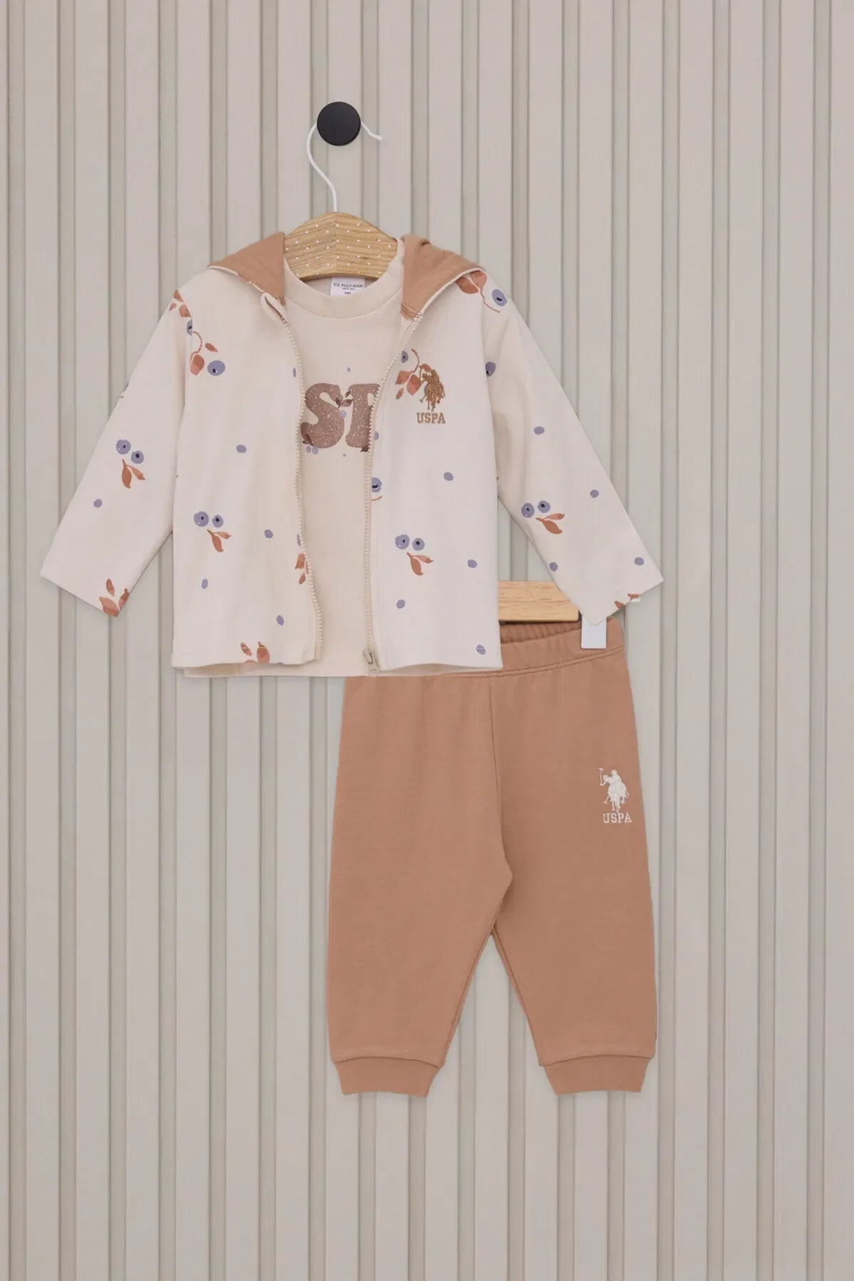 ENSEMBLE BEBE 03 PIECES BEIGE-CLAIR