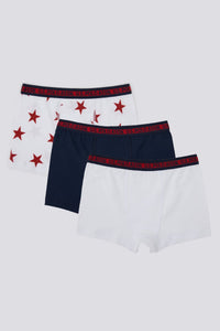LOT DE 03 BOXERS GARCON WHITE-BLUE