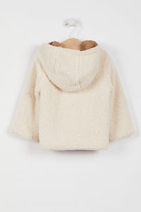 VESTE BEBE CRÈME-CAMEL A DEUX FACES