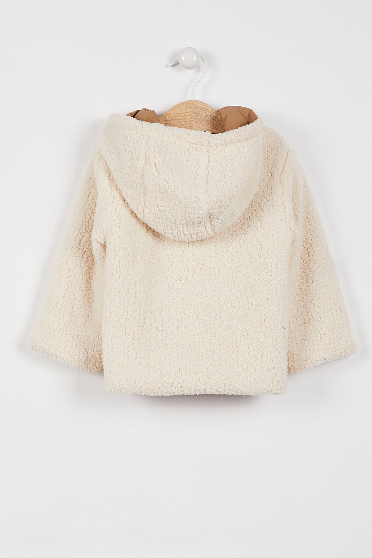 VESTE BEBE CRÈME-CAMEL A DEUX FACES