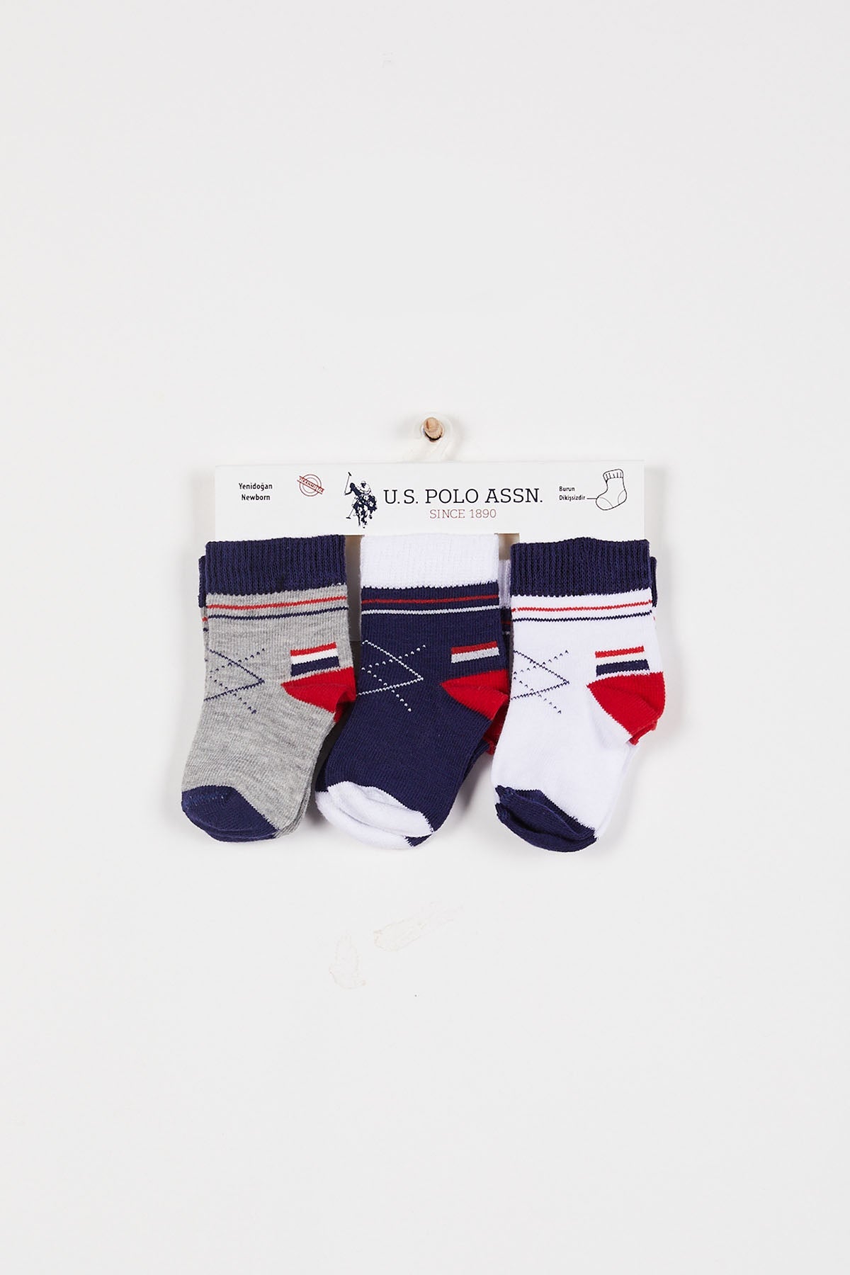 CHAUSSETTES BEBE LOT DE TROIS PAIRES BLUE-WHITE-GREY
